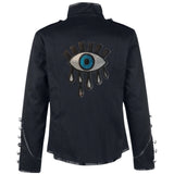 Oog Tranen Paillette XL Strijk Patch Embleem op de rugzijde van een goth jas