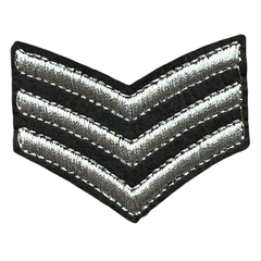 Militärischer Rang-Streifen-Emblem zum Aufbügeln, silberfarben