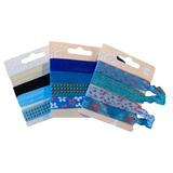 Ibiza Style Haar Armband Elastieken Drie Kaartjes Blue Studs