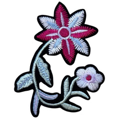 Emblem-Aufnäher mit Blume auf einem Zweig zum Aufbügeln
