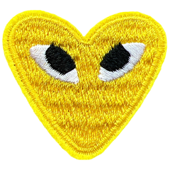 Herz mit Augen-Emblem-Aufnäher zum Aufbügeln, Gelb