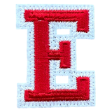 Alfabet Letter E Embleem Strijk Patch Rood Wit