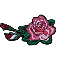 Rosenblüten-Knopf-Emblem-Aufnäher zum Aufbügeln