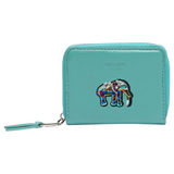 Olifant Strass Opnaai Fashion Part Embleem op een blauwe portemonnee