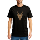 Hert Ree Bambi Opnaai Applicatie Patch op een zwart t-shirt