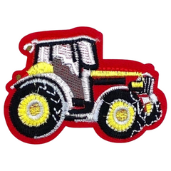 Roter Traktor-Traktor-Emblem-Aufnäher zum Aufbügeln