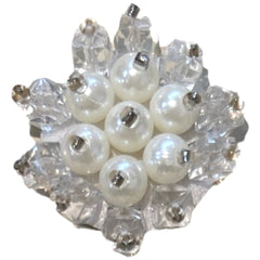 Rosette Perle Strass Aufnäher Modeteil