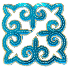 Tribal Paillette Hellblaue Pailletten Cosplay Eisen auf Emblem Patch
