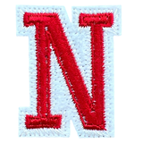 Alfabet Letter N Embleem Strijk Patch Rood Wit