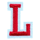 Alfabet Letter L Embleem Strijk Patch Rood Wit