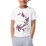 Blüten-Blumen-Zweig-Emblem-Aufnäher zum Aufbügeln, dunkelrosa