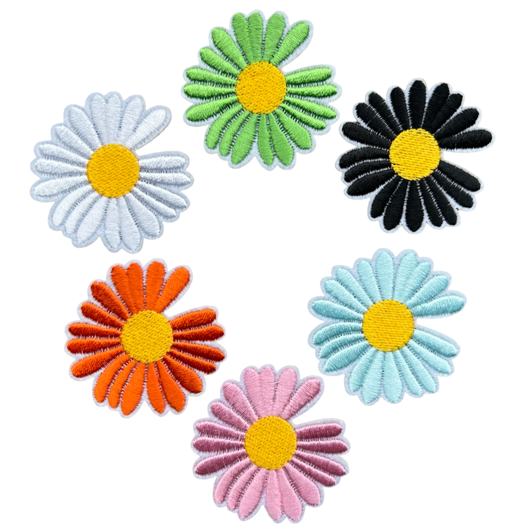 Madelief Margriet Bloemen Strijk Patch Embleem Small Set 6 stuks