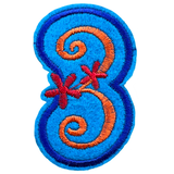 Cijfer Nummer 3 Strijk Embleem Patches Multicolor