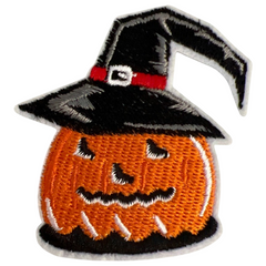 Halloween-Kürbis-Hexenhut-Emblem-Aufnäher zum Aufbügeln
