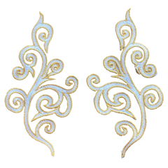 Venezianische Spitze, Cosplay, Pailletten, zum Aufbügeln, Patch-Set, Weißgold