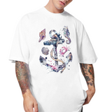 Anker Zeedieren Full Color Strijk Applicatie op een wit t-shirt