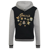 Golden Gossip Fashion Paillette Star Patch Set 12 stuks o pde rugzijde van een zwart college jasje met grijze mouwen