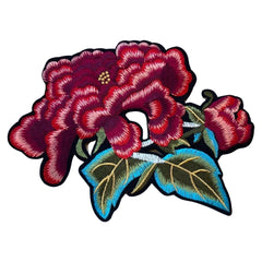 Pfingstrose, Rose, Blumen-Emblem-Aufnäher zum Aufbügeln