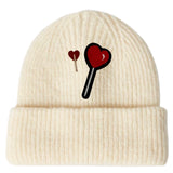 Love On A Stick Lolly Pin En Strijk Patch Set o peen ecru muts