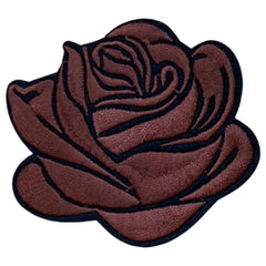 Rosen-Emblem-Aufnäher zum Aufbügeln, braun
