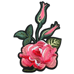 Rosenknospen-Emblem-Aufnäher zum Aufbügeln