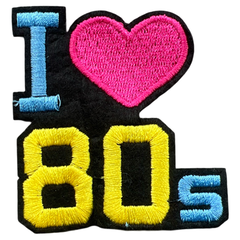„I Love The Eigthies“-Text-Emblem-Aufnäher zum Aufbügeln