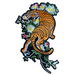 Tiger White Flowers XL Emblem Patch Set 2 Stück L+R