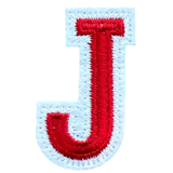 Alfabet Letter J Embleem Strijk Patch Rood Wit