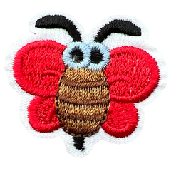 Biene, Biene, Biene, zum Aufbügeln, Emblem, Aufnäher, Rot