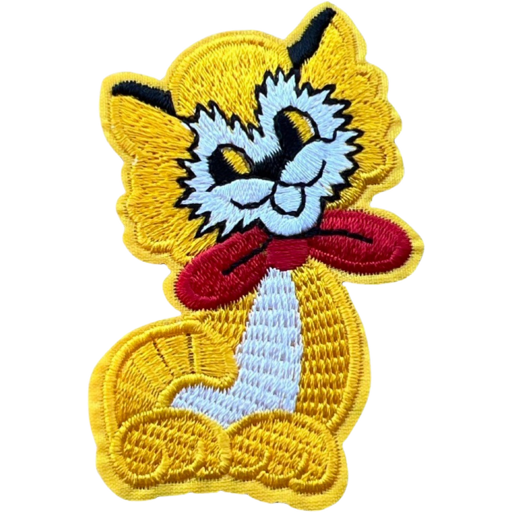 Poes Kat Poesje Strijk Embleem Patch Geel