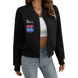 Route 66 USA Strijk Embleem Patch op een zwart vest jasje