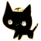 Katze Kitty Emaille Pin Schwarz