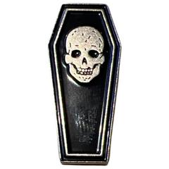 Sarg Emaille Pin mit Totenkopfbild
