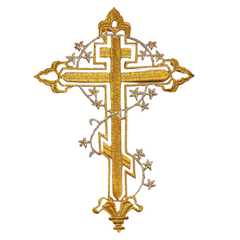 Kreuz-Kreuz-Emblem-Aufnäher zum Aufbügeln in Gold