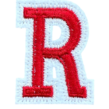 Alfabet Letter R Embleem Strijk Patch Rood Wit