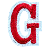 Alfabet Letter G Embleem Strijk Patch Rood Wit