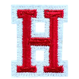 Alfabet Letter H Embleem Strijk Patch Rood Wit