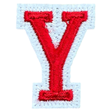 Alfabet Letter Y Embleem Strijk Patch Rood Wit