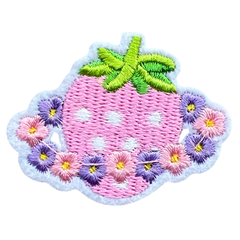 Erdbeer-Erdbeeren-Aufnäher zum Aufbügeln, rosa