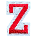 Alfabet Letter Z Embleem Strijk Patch Rood Wit