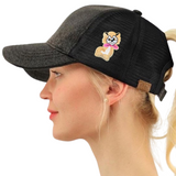 Poes Kat Katten Strijk Embleem Patch Beige o peen zwart cap