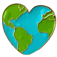 Ich liebe die Erde Emaille Pin Planet Erde