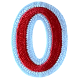 Cijfer Nummer 0 Wit Rood Strijk Patch Embleem