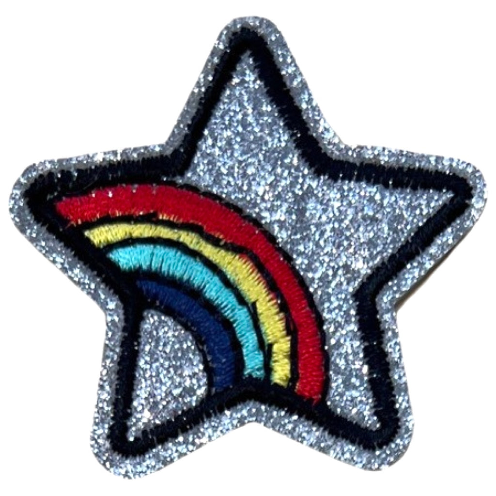 Ster Regenboog Glitter Strijk Embleem Patch