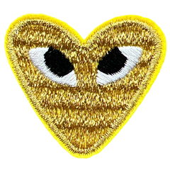 Herz mit Augen Emblem zum Aufbügeln Gold B