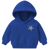 Ster Op Naai Patch Kralen Fashion Part op een kleine blauwe hoodie