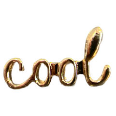 Goldfarbener cooler Text-Pin