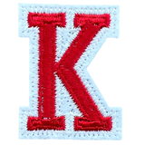 Alfabet Letter K Embleem Strijk Patch Rood Wit