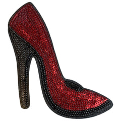 Pump-Stiletto-Absatz, roter Paillette-Emblem-Aufnäher zum Aufbügeln
