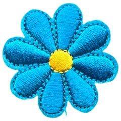 Gänseblümchen-Emblem-Aufnäher zum Aufbügeln, dunkelblau